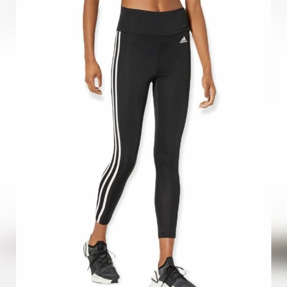 Adidas aeroready high rise 7/8  women 3 stripe active leggings yoga pants S